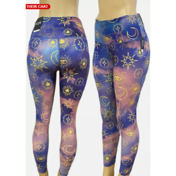 Victoria's Secret Sport High Rise 7/8 Tight Leggings Large Blue Multicolor NEW - Picture 1 of 8